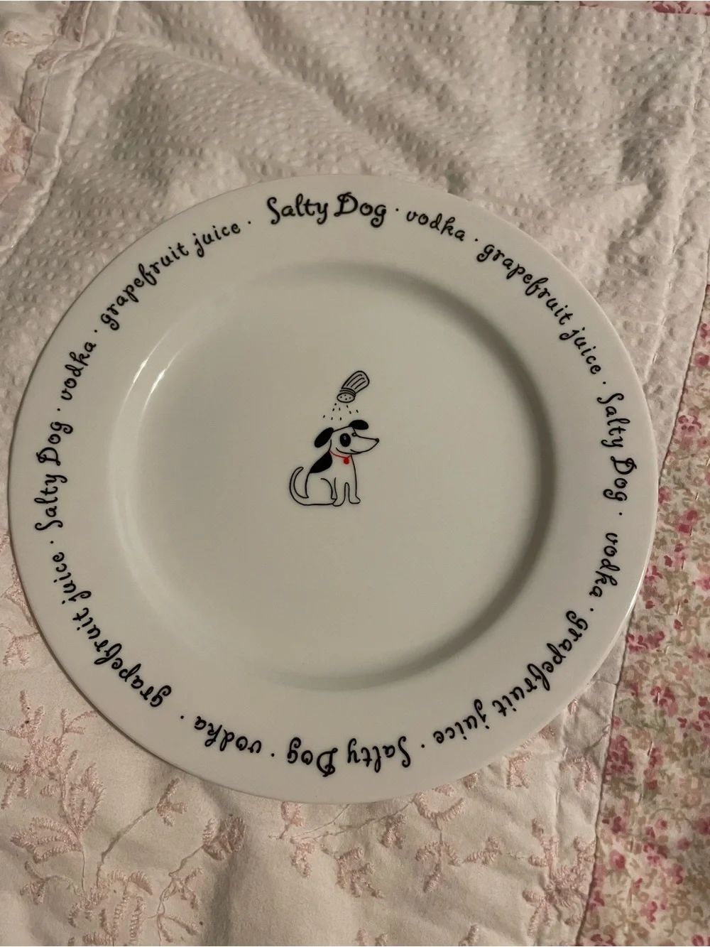 Pottery Barn “Bar Lingo”.  8” plates